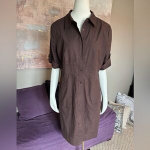 Source Unknown Brown Midi Dress